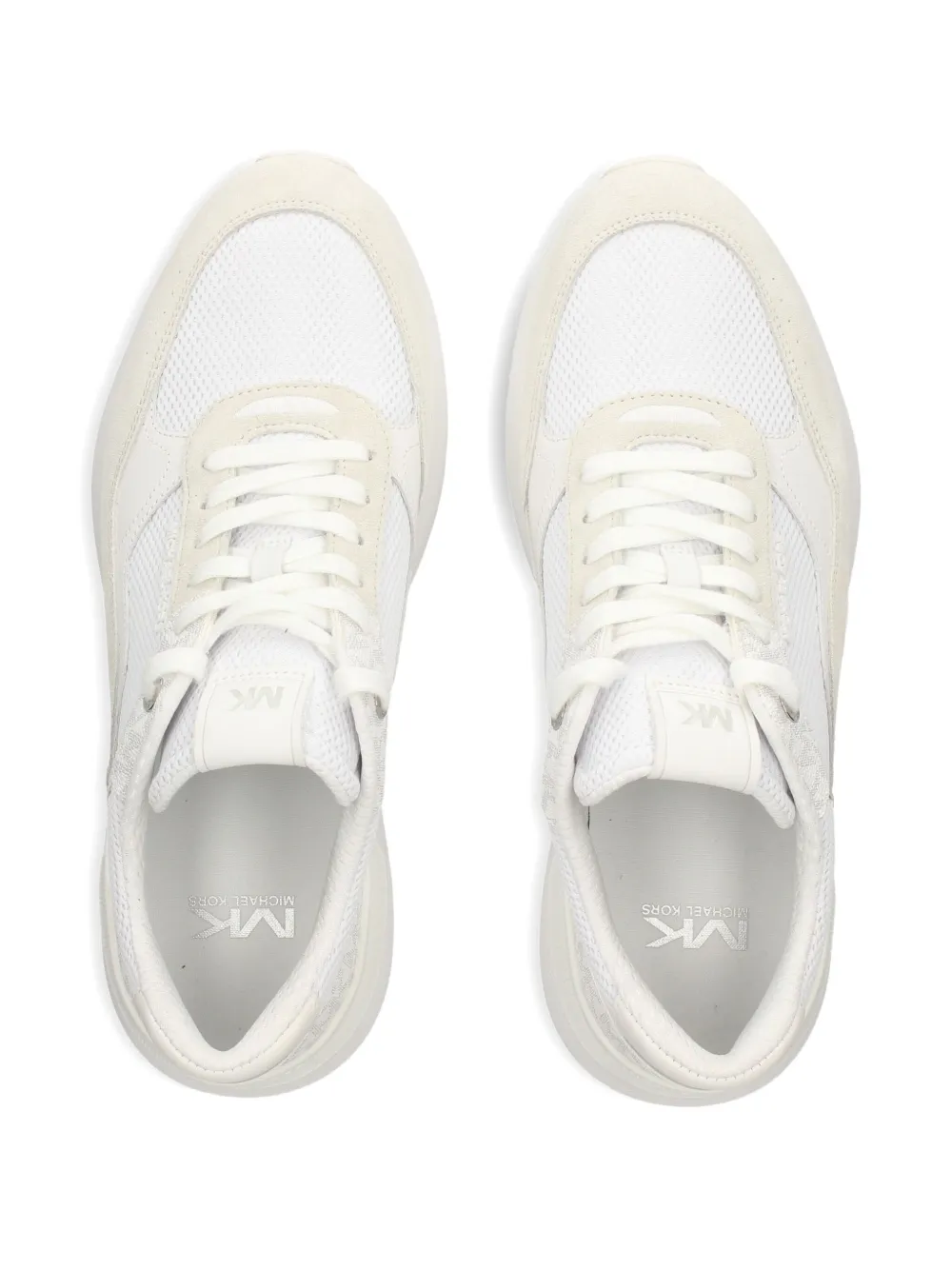 Michael Kors Logo-pattern Mesh Sneakers In Neutral