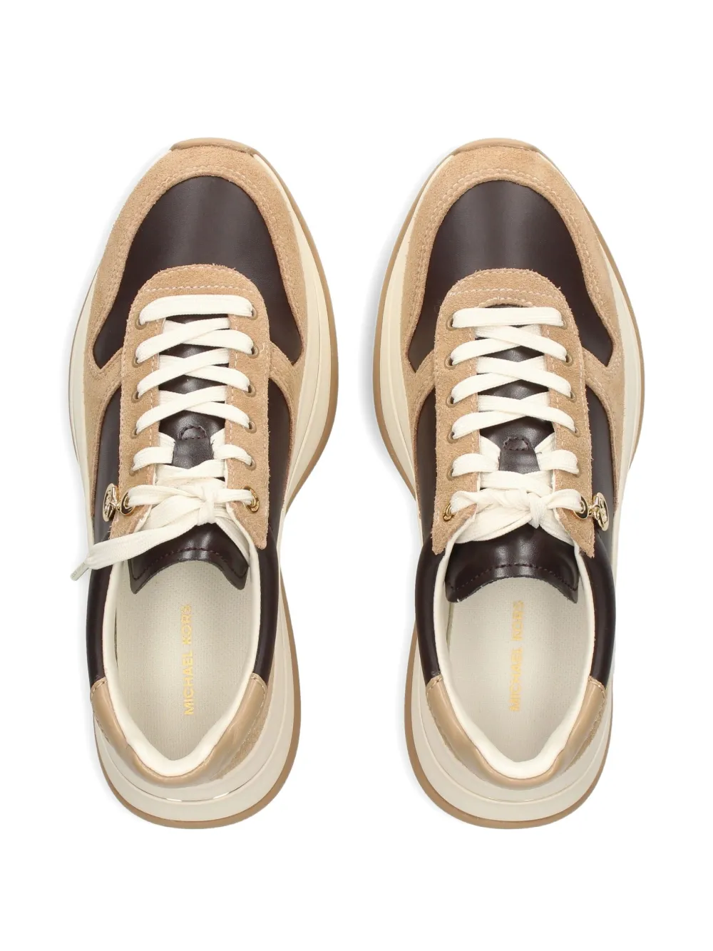 Michael Kors leather suede platform sneakers 293 HUSK MULTI