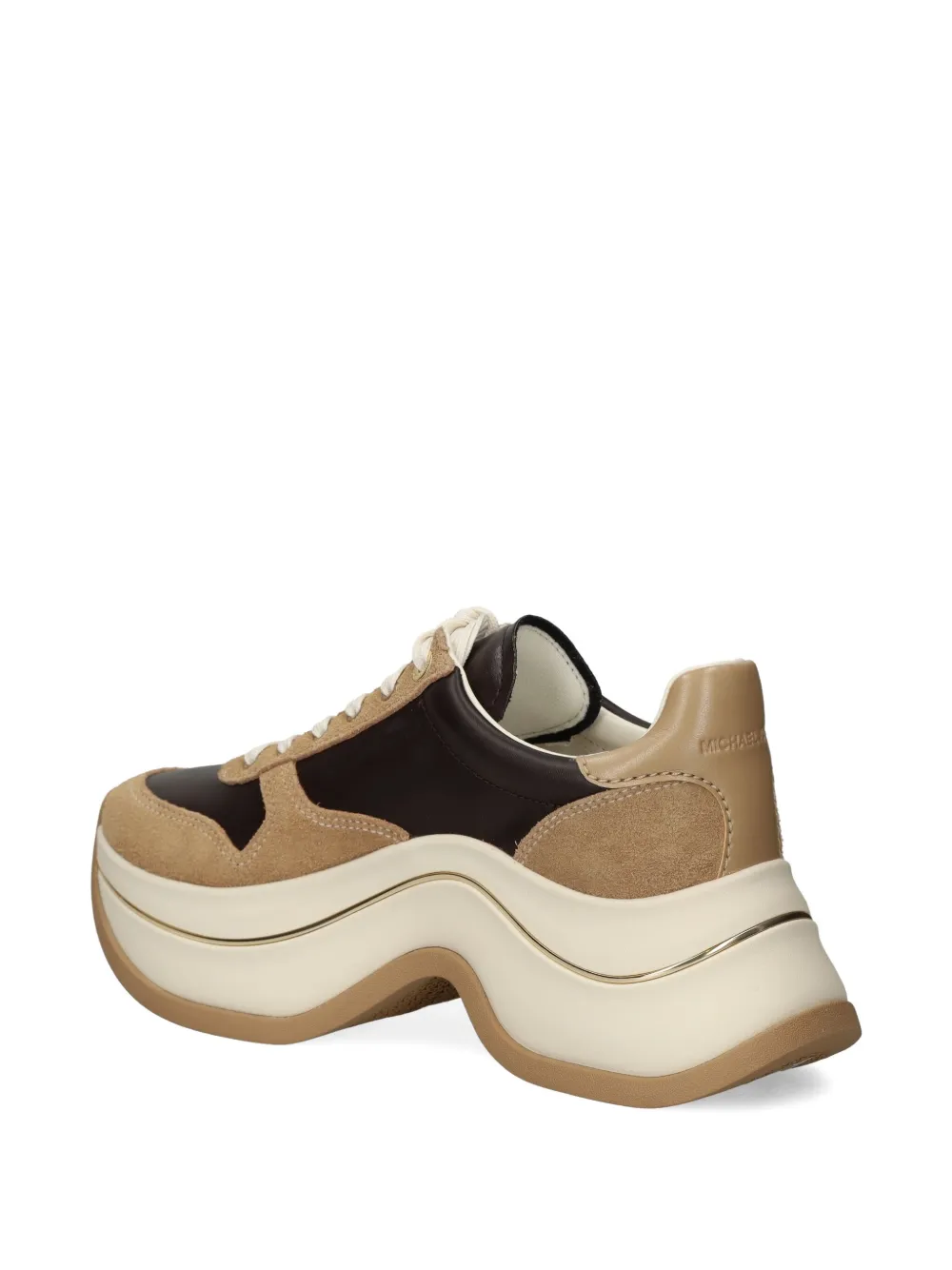 Michael Kors leather suede platform sneakers 293 HUSK MULTI