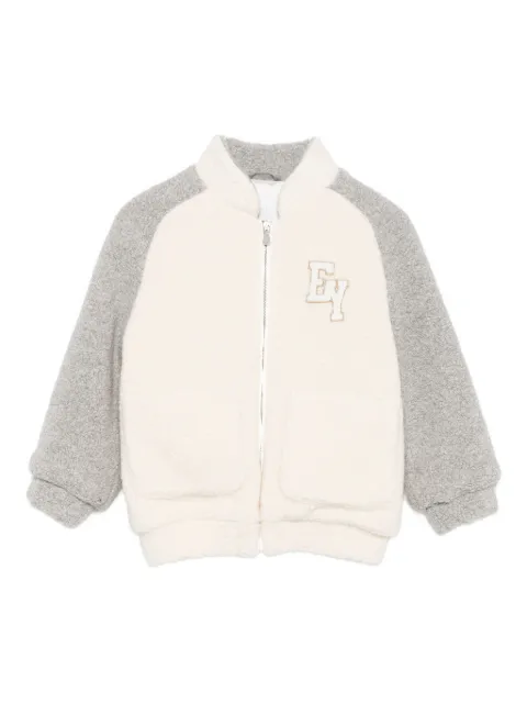 Eleventy Kids panelled teddy jacket