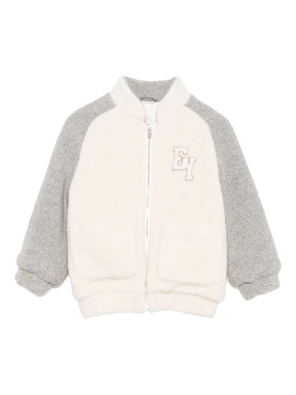 Eleventy Kids Teddy jack met vlakken Beige