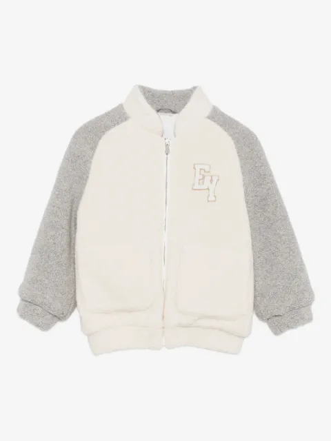 Eleventy Kids panelled teddy jacket