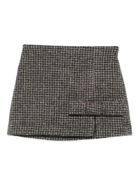 Douuod Kids houndstooth wrap mini skirt