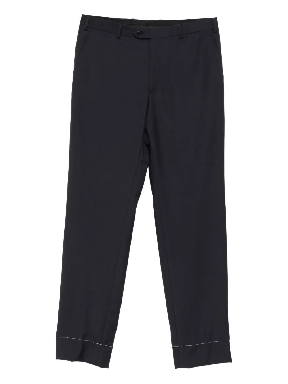Brioni Button-fastening Cuffed Trousers In Black