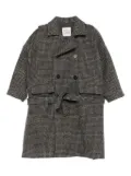 Douuod Kids gingham belted double-breasted coat - Brown