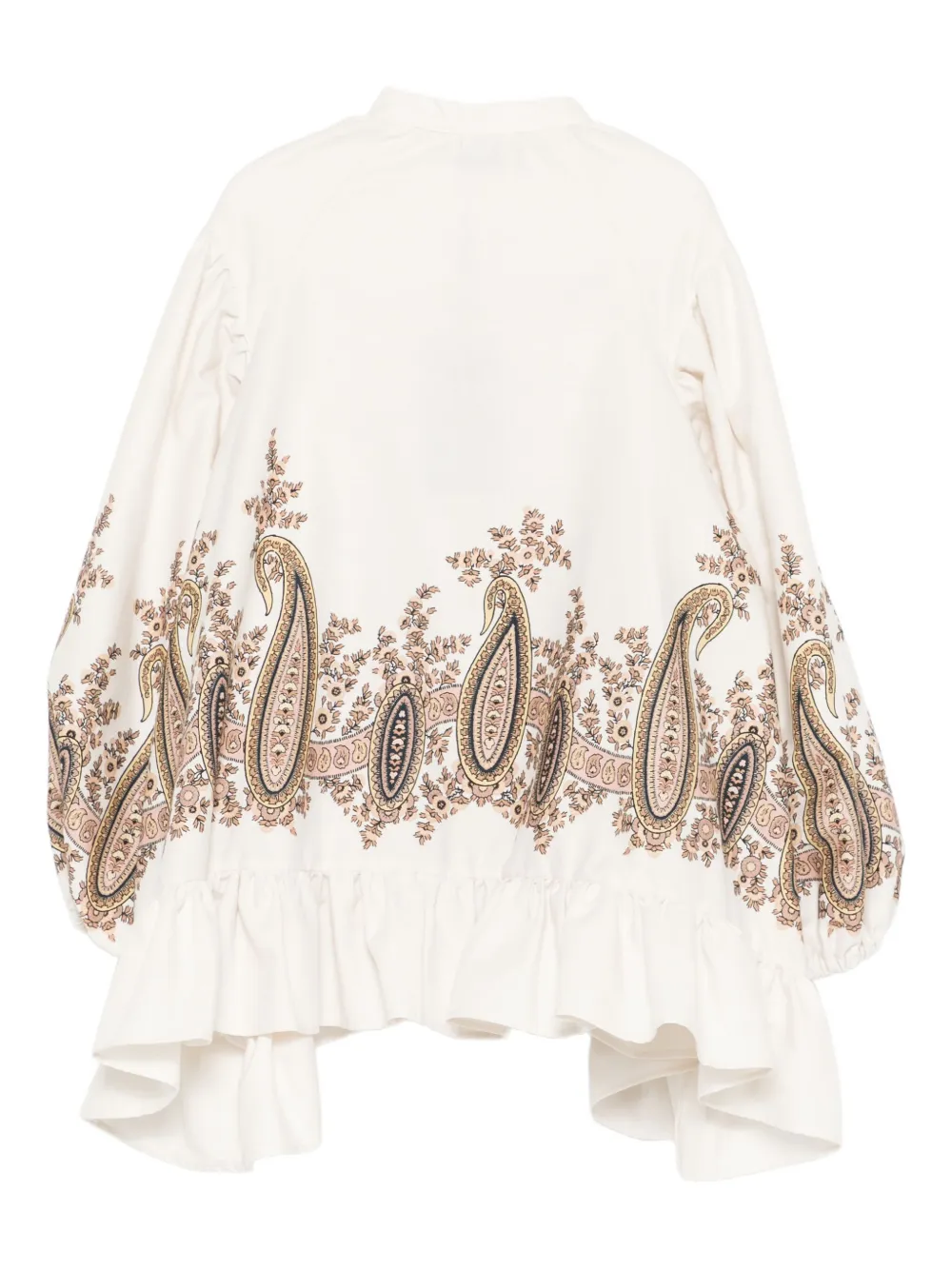 ETRO KIDS paisley-print ruffled top Beige
