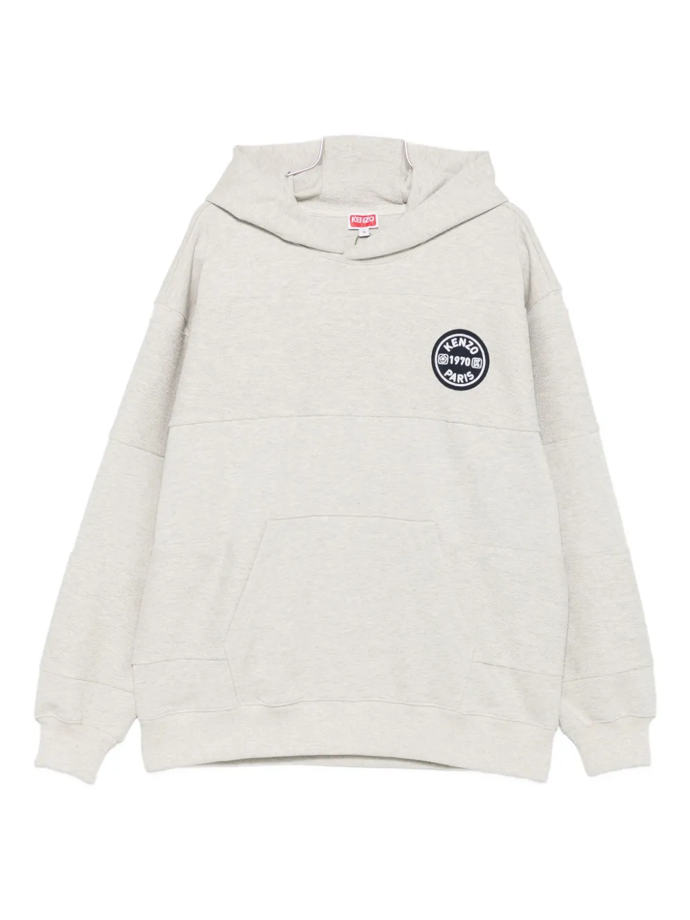 Kenzo logo-patch long-sleeve hoodie - Grigio
