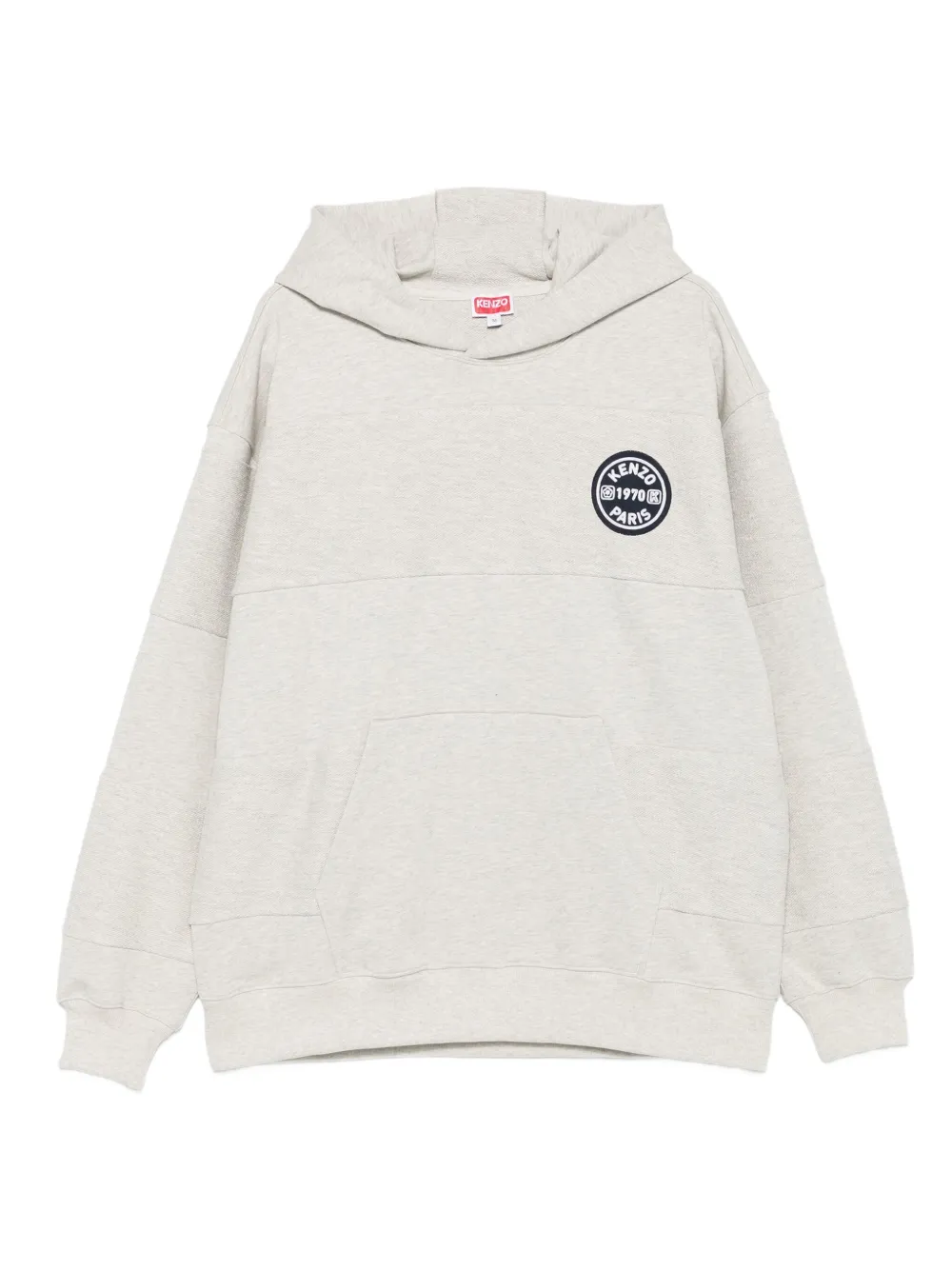 Kenzo logo-patch long-sleeve hoodie | Grey | Image 1