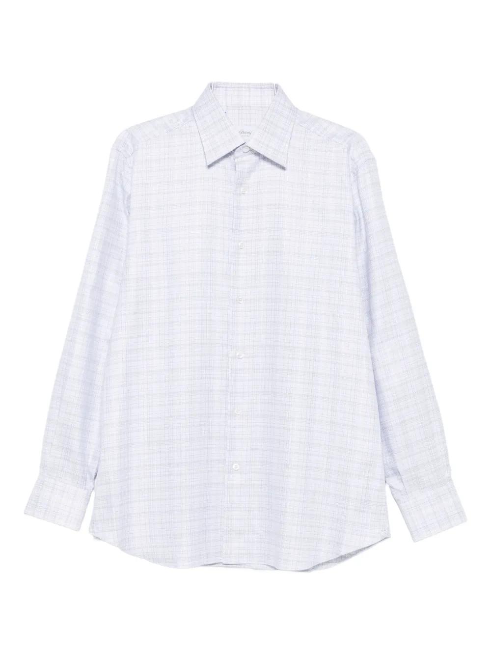 Brioni checked long-sleeved shirt - Bianco