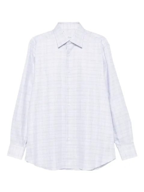 Brioni checked long-sleeved shirt