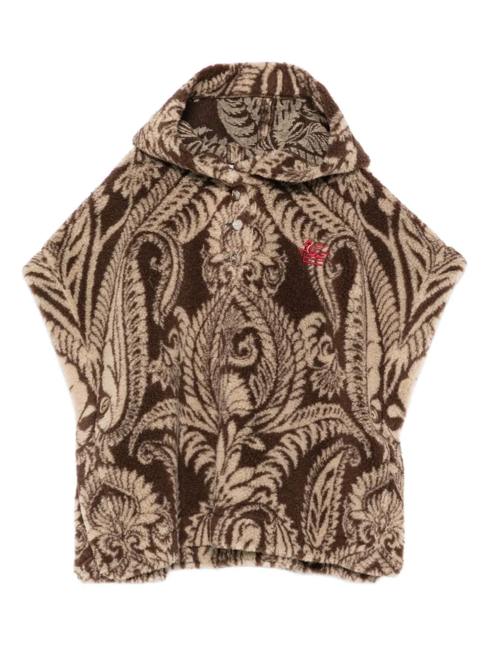 ETRO KIDS Top met capuchon en paisley-print Bruin