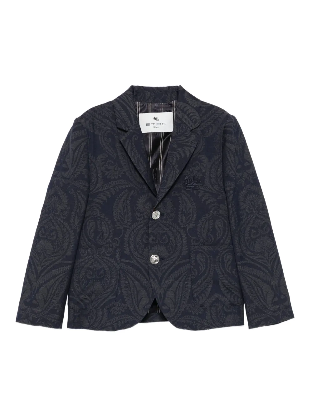 ETRO KIDS paisley-pattern virgin-wool blazer Blauw