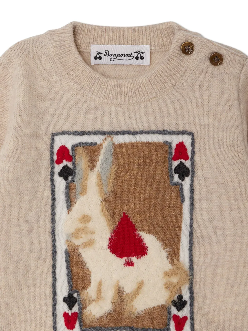 Bonpoint Almire top met konijnendetail Beige