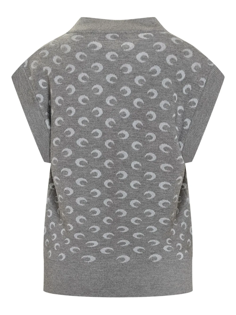 Marine Serre crescent-print V-neck vest - Grijs