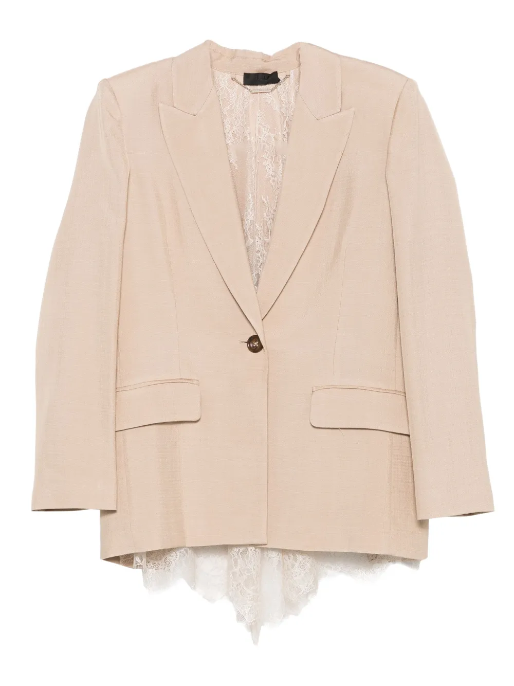 LIU JO lace-trimmed single-breasted blazer | Neutrals | Image 1