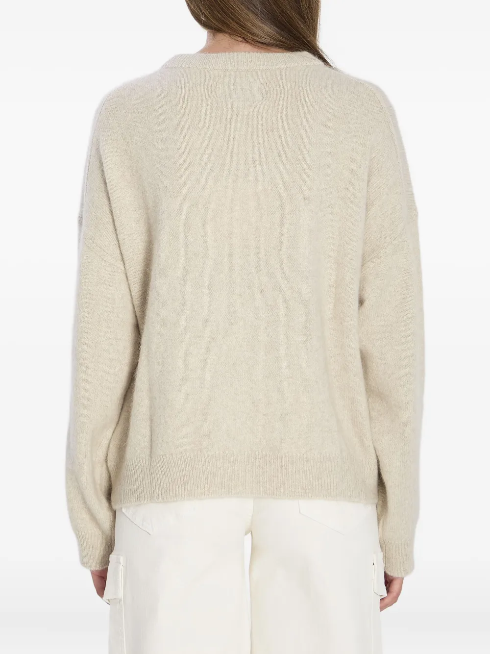 LouLou de Saison Tristan geribbelde trui met ronde hals Beige