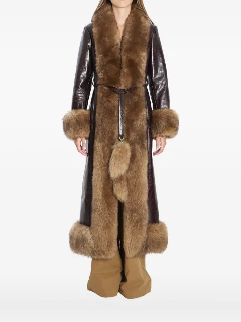 Chloé glossy-leather coat