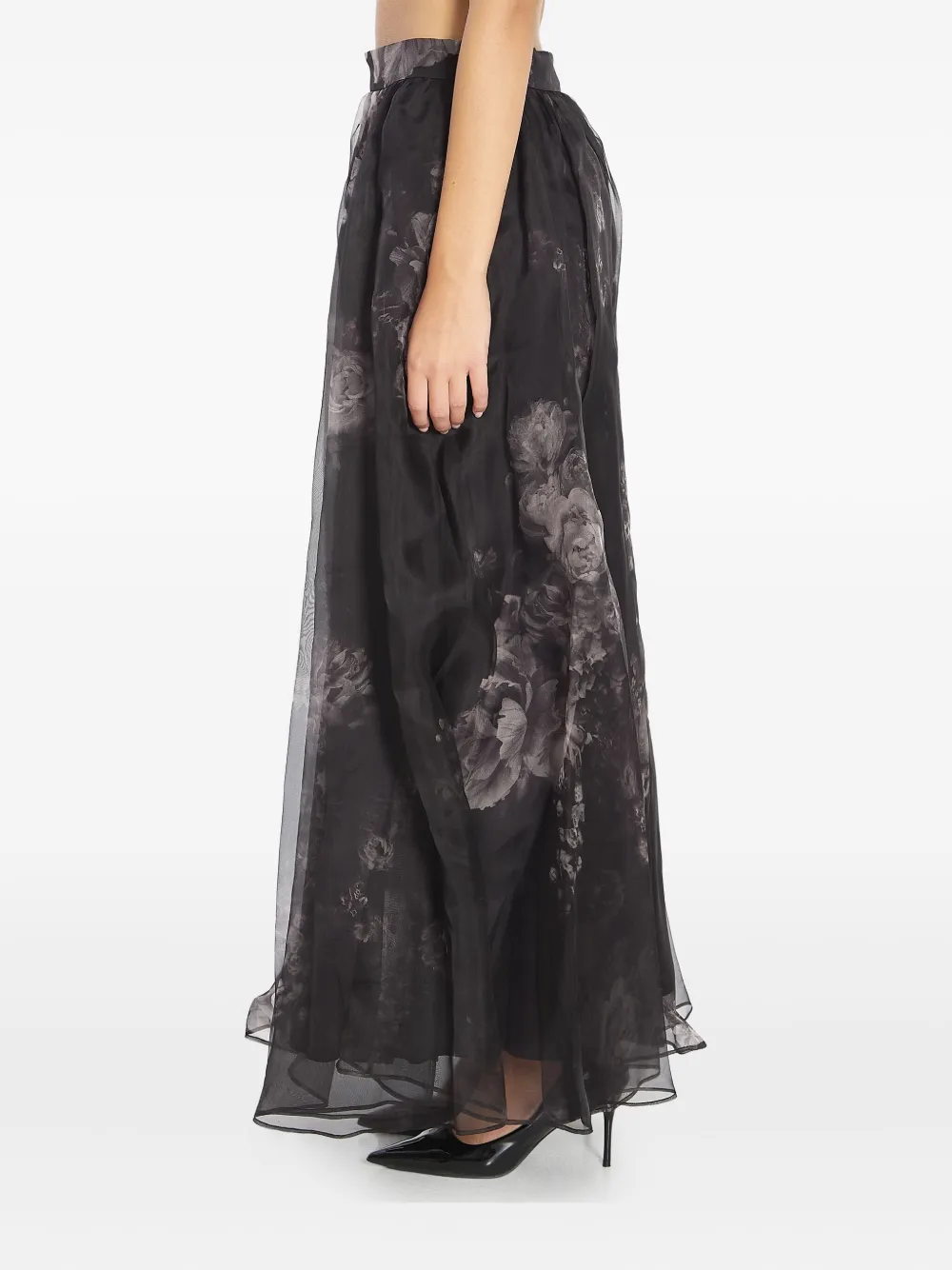 ZIMMERMANN Gesmockte midi-rok met bloemenprint Zwart