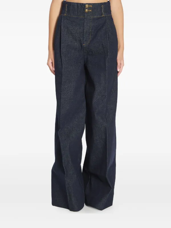 パンツ EAPHI WAVE DESIGN HIGH WAIST DENIM blue WAVE DESIGN HIGH WAIST DENIM