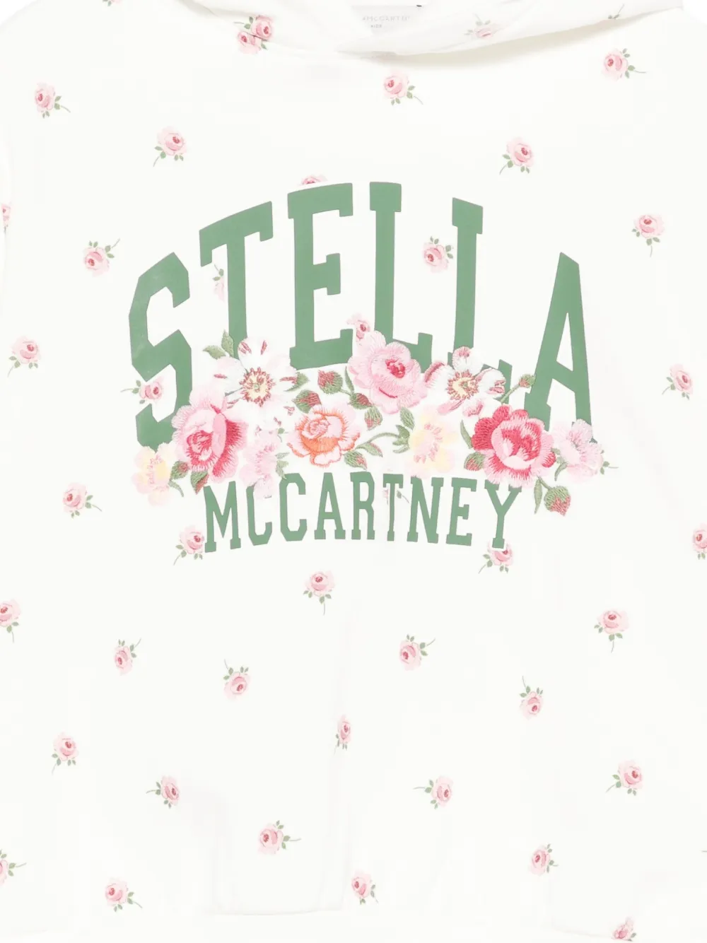 Stella McCartney Kids Top met bloemenprint en capuchon Wit