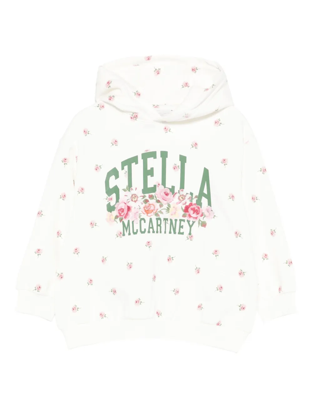 Stella McCartney Kids floral-print hooded top - ホワイト Stella McCartney Kids floral-print hooded top - ホワイト