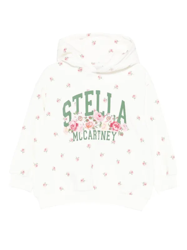 Stella McCartney Kids Blusa De Capuz Com Estampa Floral Branco