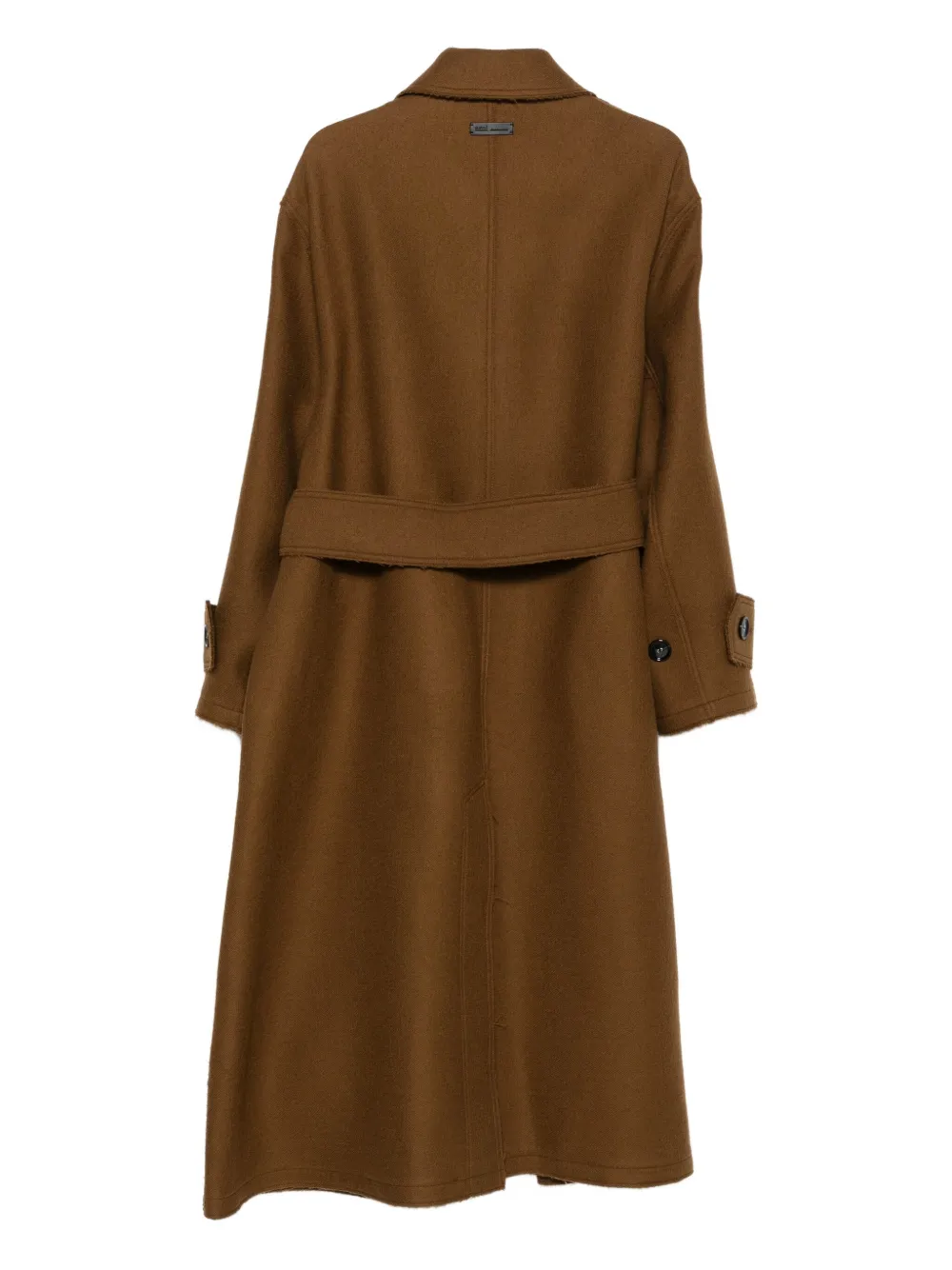 Ami Alexandre Mattiussi Belted Single-breasted Coat In Brown