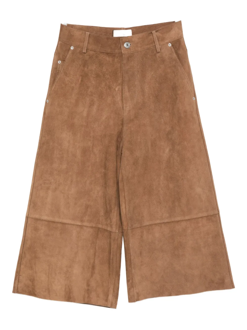 Ami Alexandre Mattiussi Suede Side-pocket Trousers In Brown