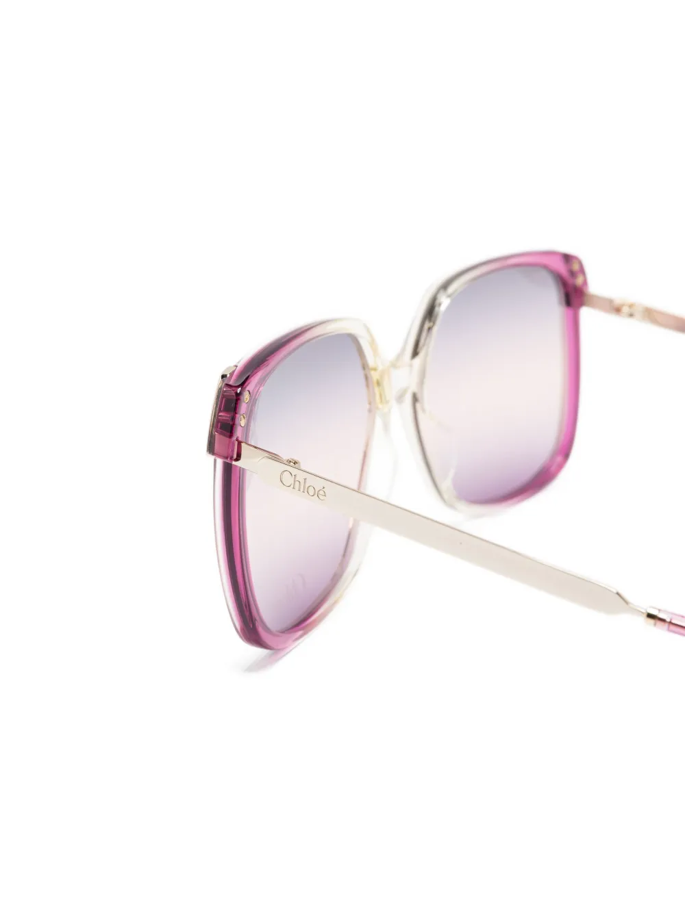 Chloé Eyewear Zonnebril met vierkant montuur Goud