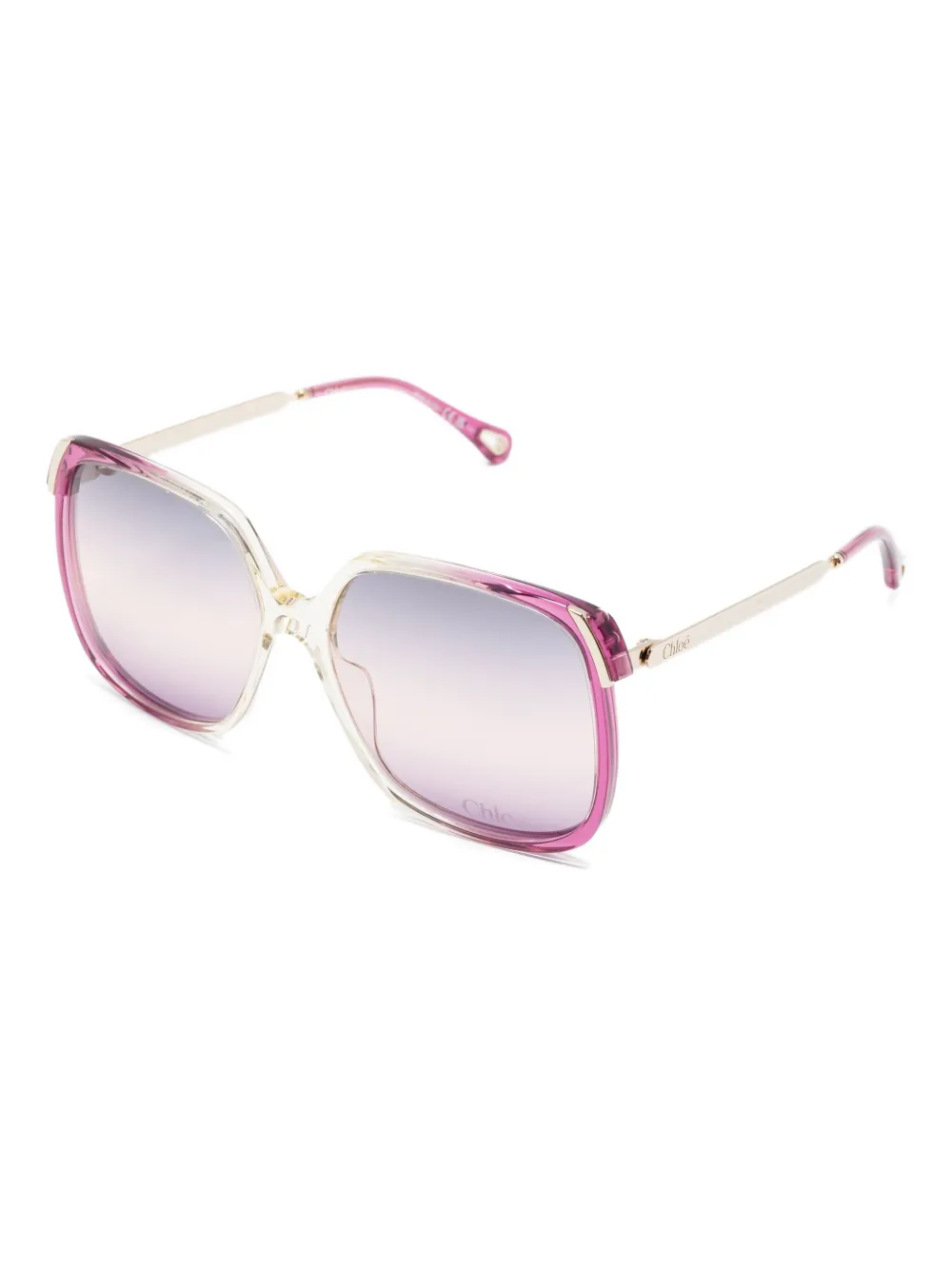 Chloé Eyewear Zonnebril met goudkleurig vierkant montuur