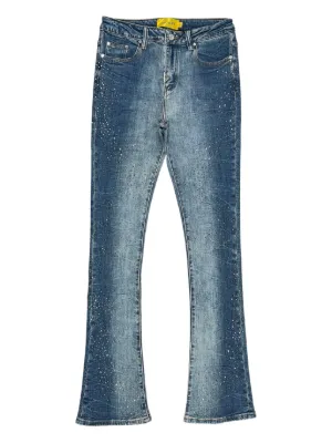 GUAPI ビーズ装飾 ストレートデニム 32 GUAPI ビジュークロス ジーンズ | ブルー | FARFETCH JP