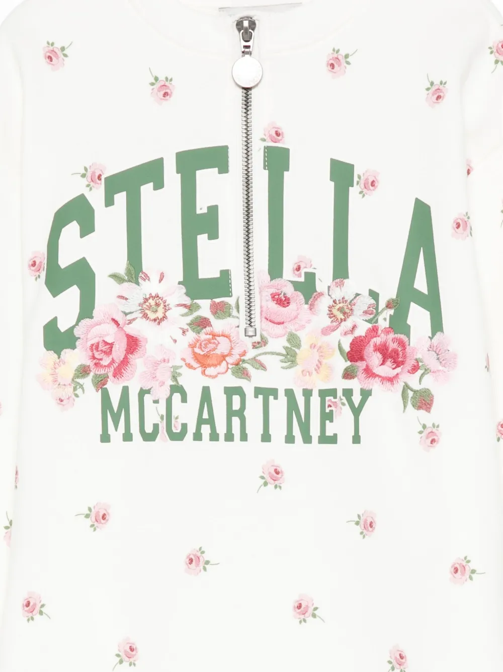 Stella McCartney Kids floral-print zip-front dress Wit