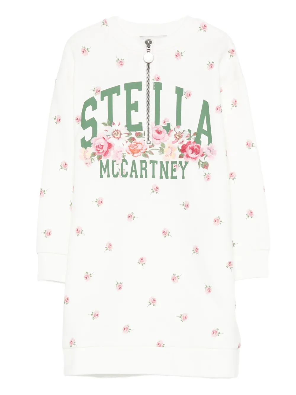 Stella McCartney Kids floral-print zip-front dress Wit