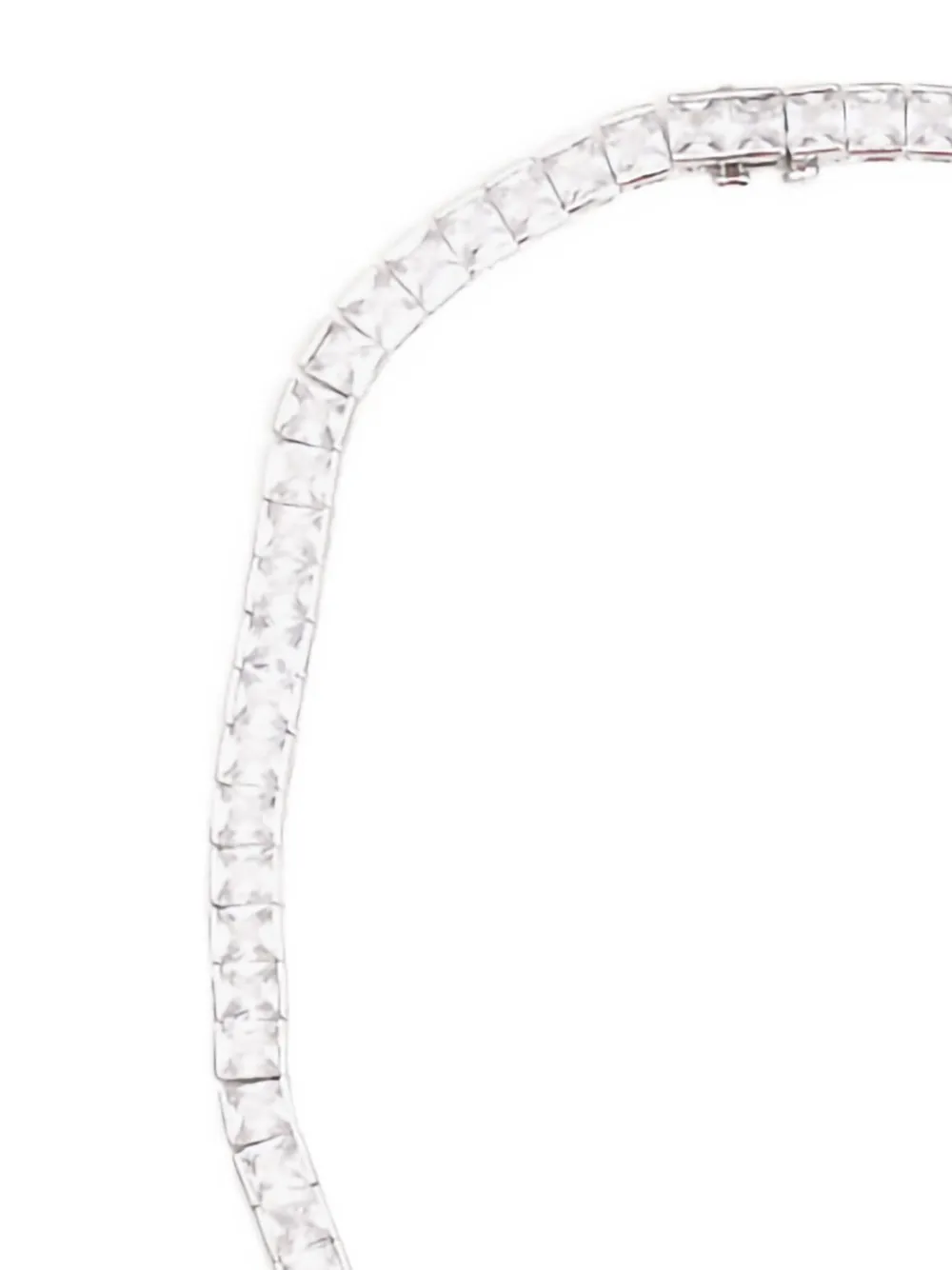 Izabel Display Tennis vierkante halsketting - Wit