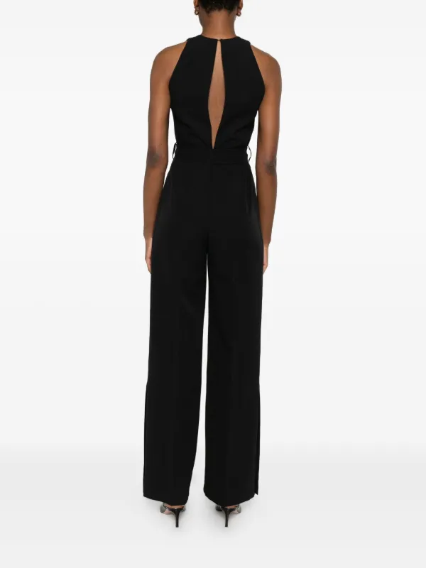 LIU JO Belted V-neck Jumpsuit | Black | FARFETCH TR