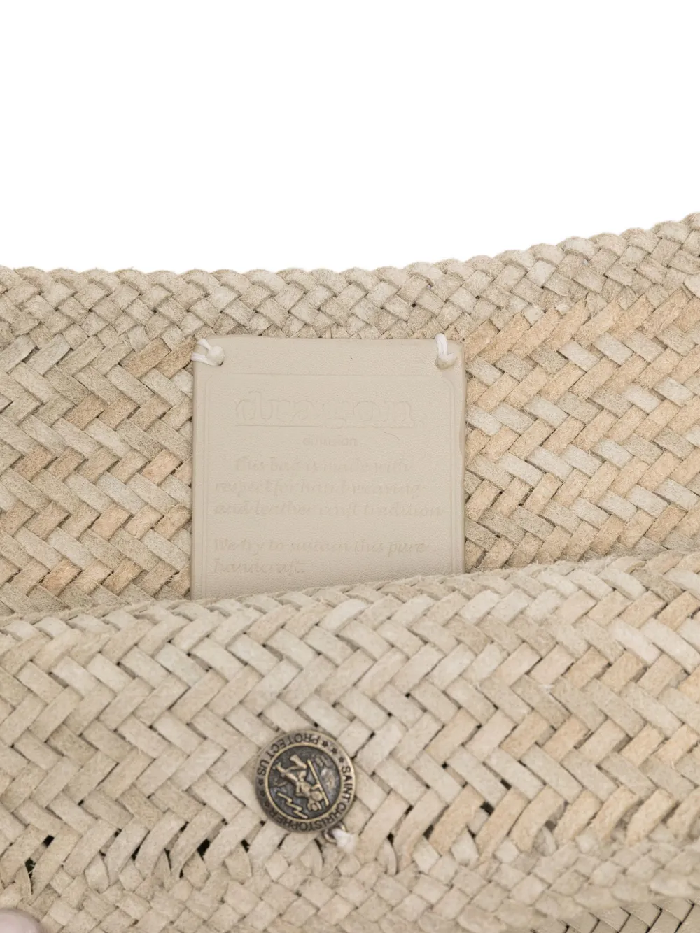 Dragon Diffusion Woven-leather Shoulder Bag In Neutral