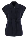 Weekend Max Mara belted pocketed waistcoat - Blue