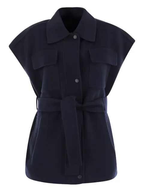 Weekend Max Mara belted pocketed waistcoat
