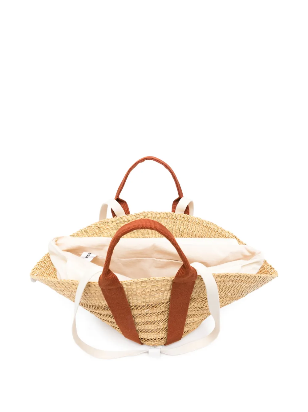 Muun Colette Leather-trimmed Straw Tote In Neutral