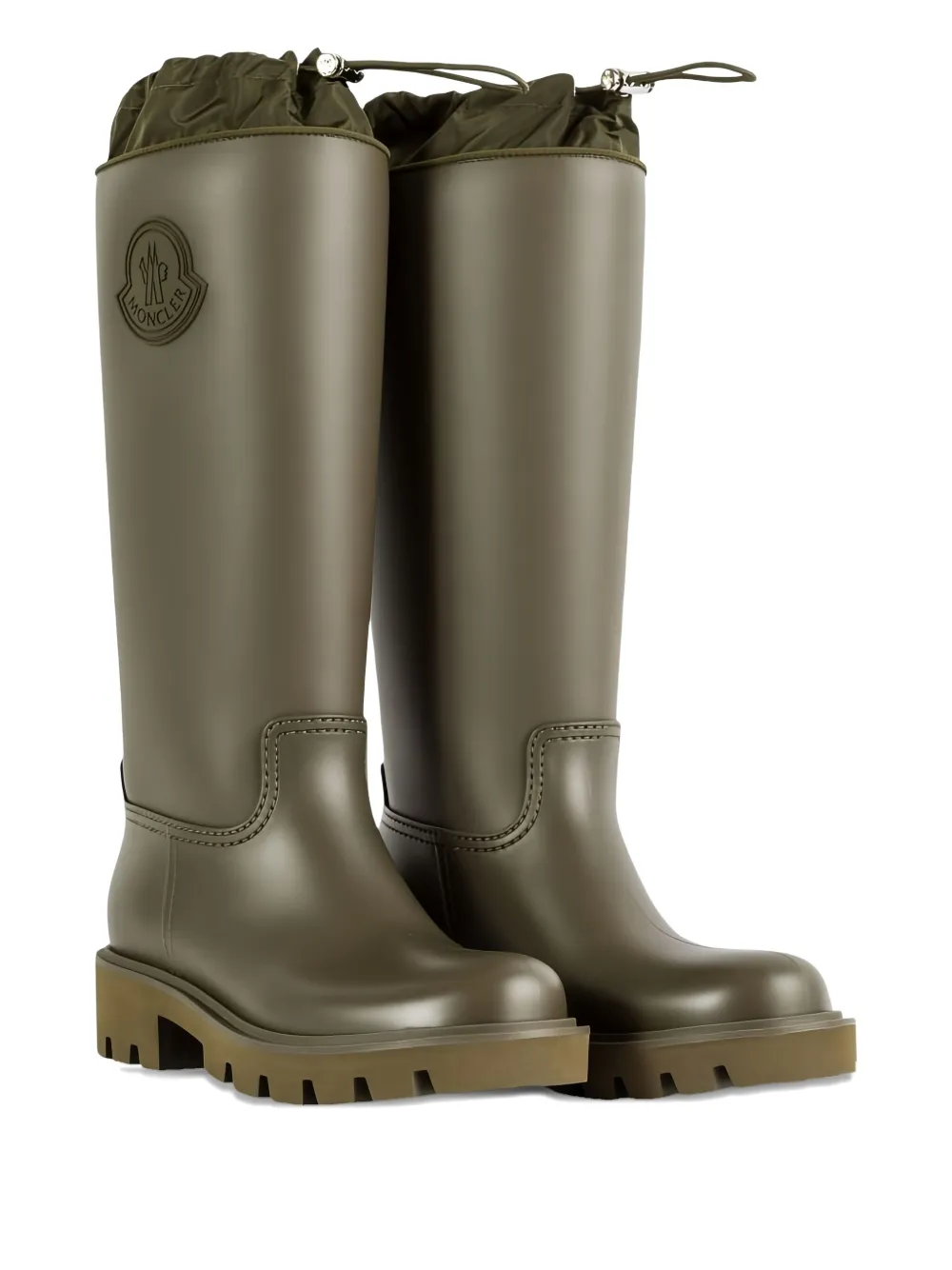 Moncler logo-plaque pull-tab boots Green