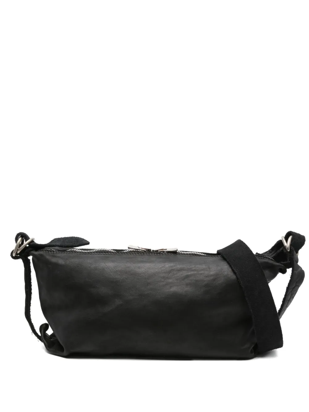 Guidi Leather Cross Body Bag In Black
