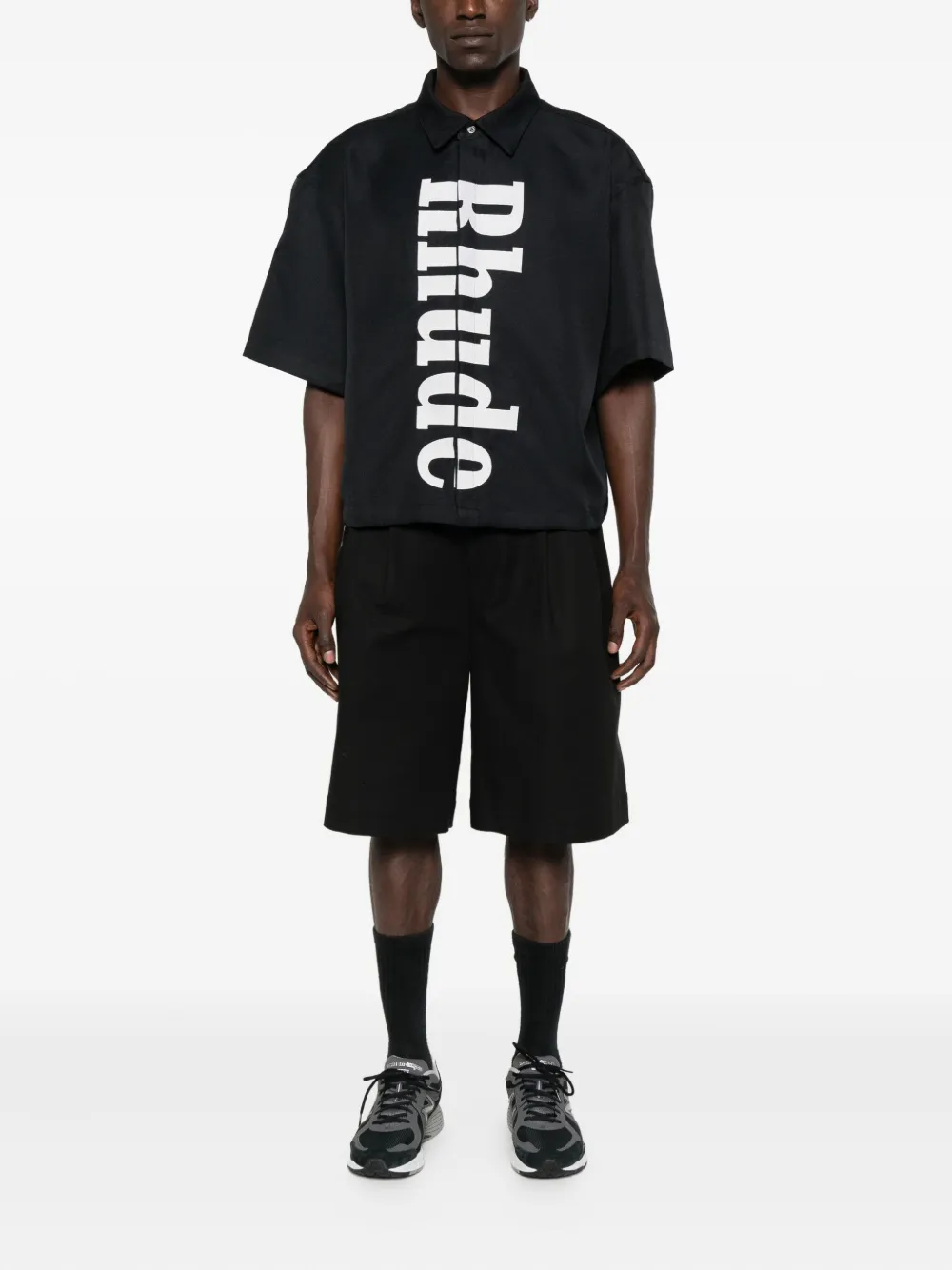 RHUDE logo-print shirt - Zwart
