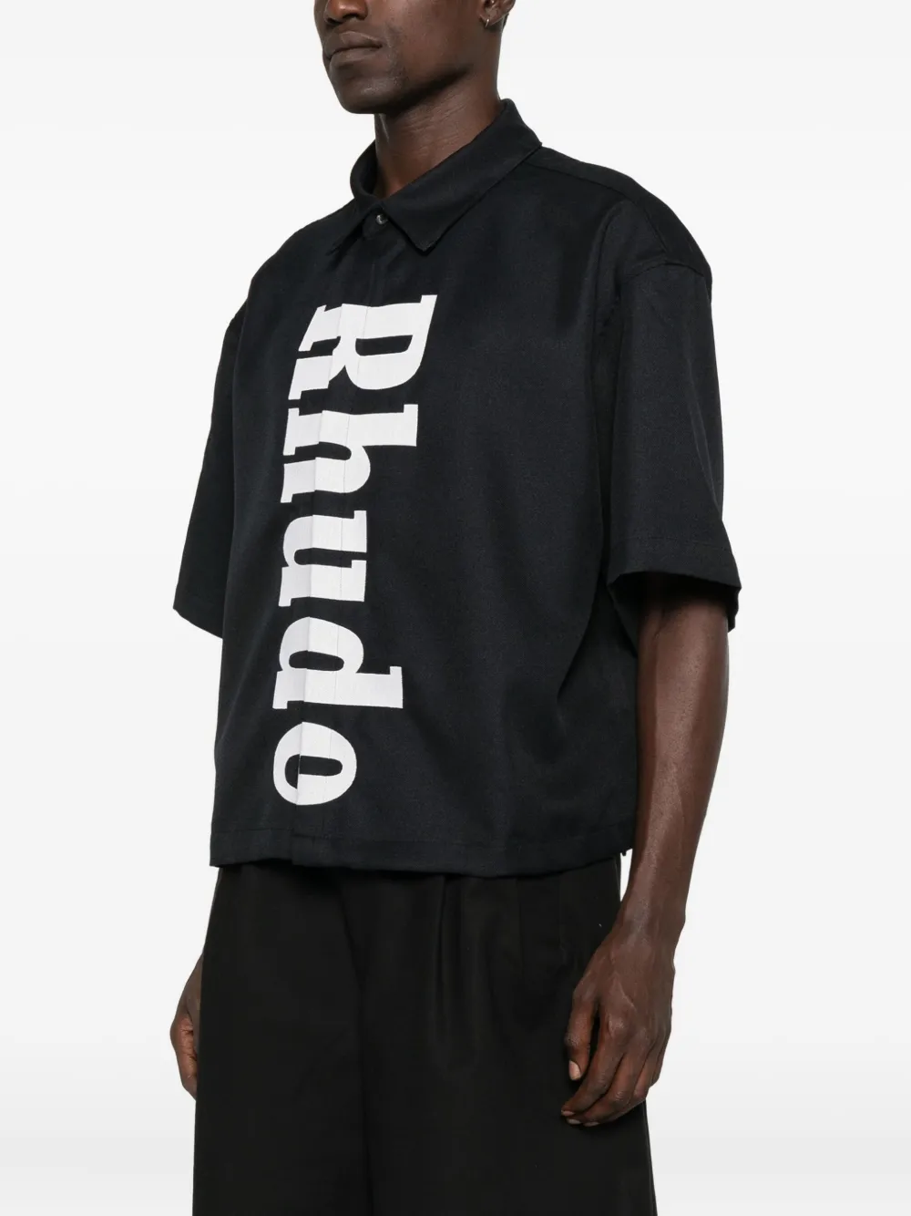 RHUDE logo-print shirt Zwart