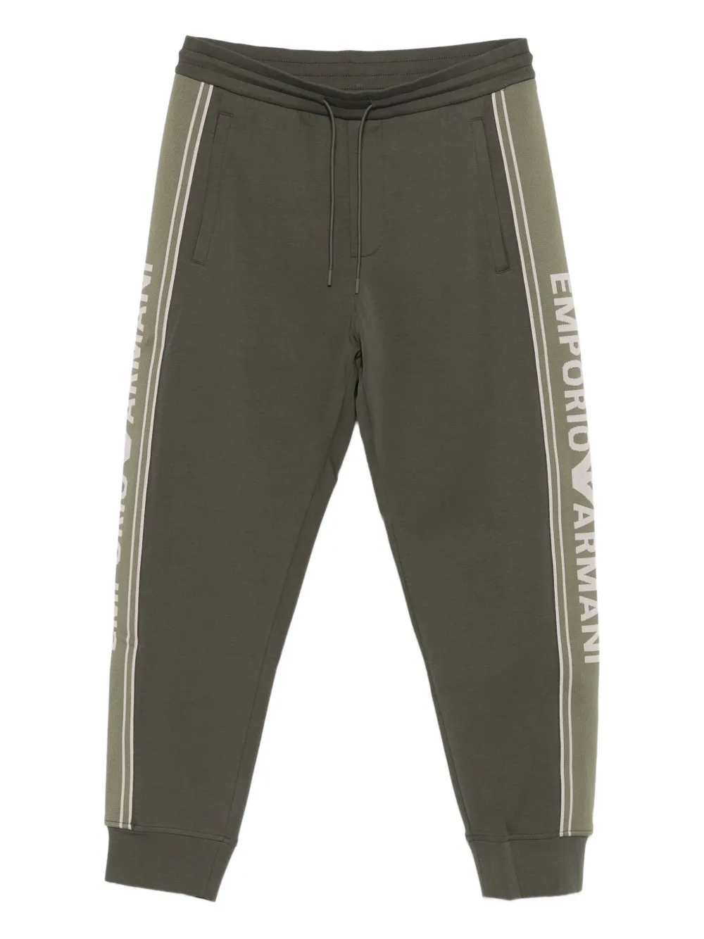 Emporio Armani logo-detail side-stripe track pants | Green | Image 1