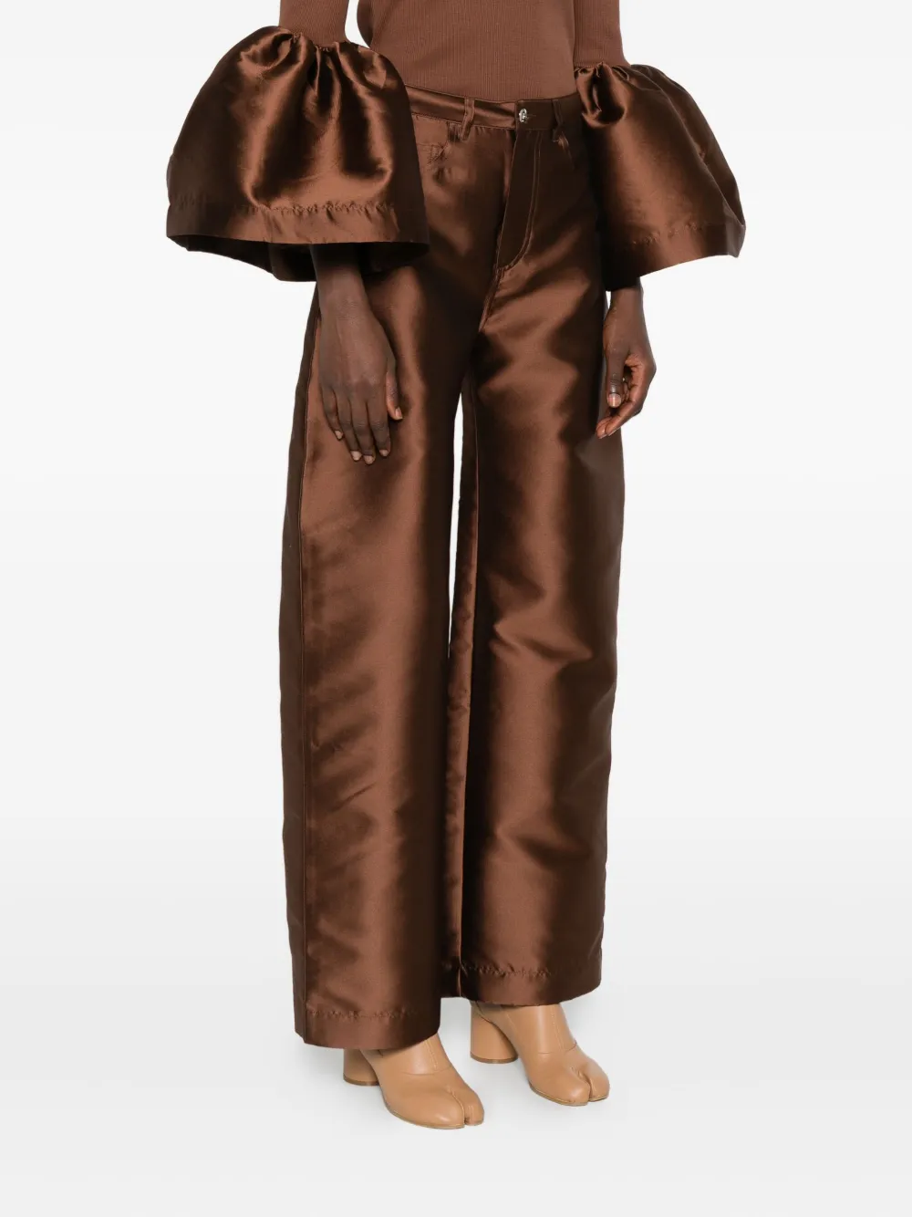Marques' Almeida High-waist Trousers In Brown