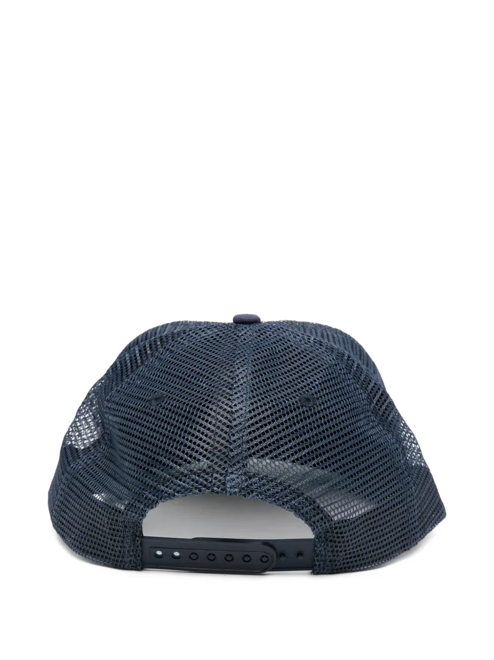 RHUDE embroidered-logo mesh-back trucker hat - Blauw