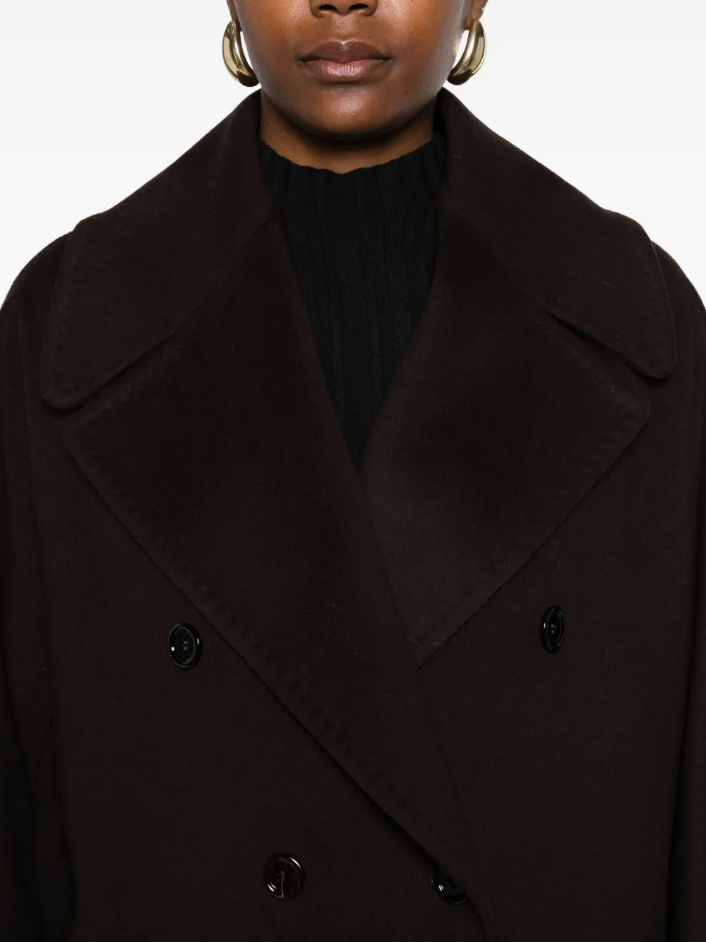 Tagliatore Double-breasted Patch-pocket Coat In Brown
