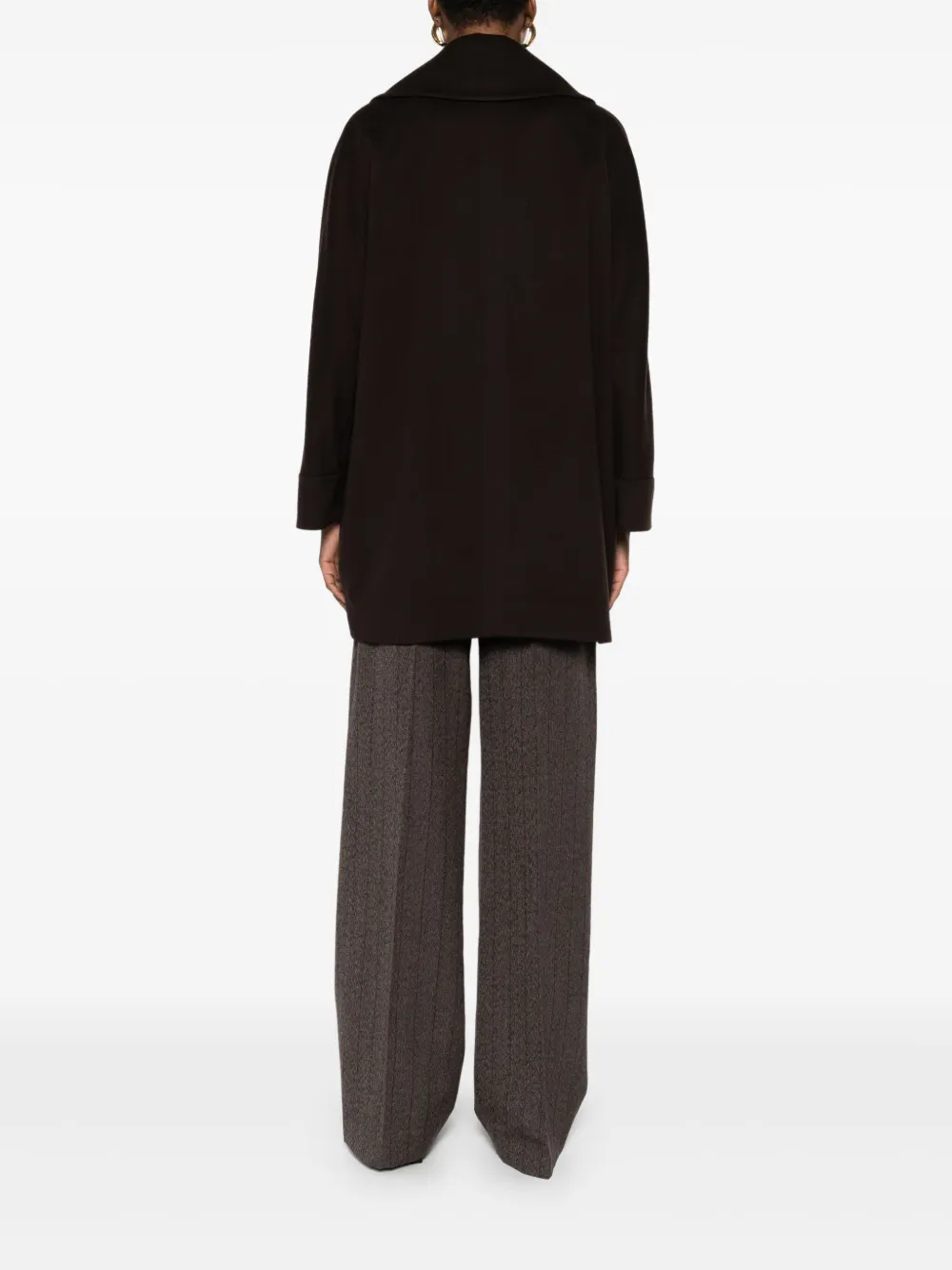 Tagliatore Double-breasted Patch-pocket Coat In Brown