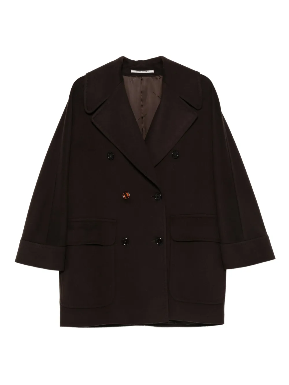 Tagliatore double-breasted patch-pocket coat | Brown | Image 1