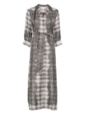 Pierre-Louis Mascia plaid-check embroidered dress - Grey